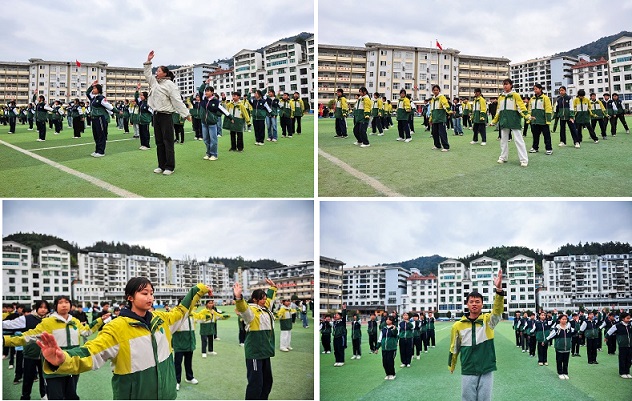 2025年12月13日，在贵州省黔东南苗族侗族自治州从江县第二民族中学，学生在参加民族特色课间操比赛。 (1).jpg